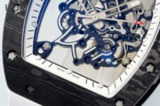 Richard Mille RM055 Skeleton Swiss Replica, Titanium Carbon Fiber Case, White Rubber Strap - Image 5