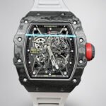 Swiss Richard Mille RM 35-02 RAFA Replica Watch White Rubber Strap Skeleton Dial