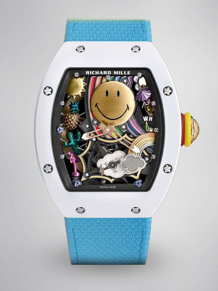 0d6807022e903183ac086a4682901936.jpg Replica Richard Mille RM 88 Smiley Automatic Winding Tourbillon with Blue Strap - Image 1