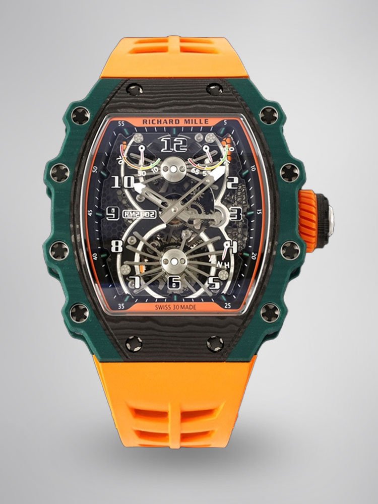 0d6bed36f29a4ce17bbd48b0ec0d1afb.jpg Best Richard Mille RM 21-02 Tourbillon Aerodyne Replica Watch - Orange Leather Strap - Image 1