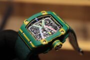 Best Replica Richard Mille RM 67-02 Skeleton Dial Watch With Green Fabric Strap - Image 6