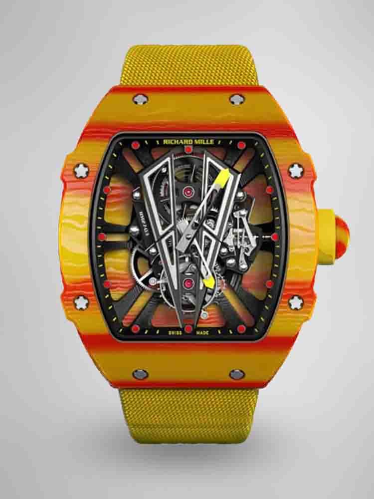 15968ad308c8f95242e4b3e1dde9bcc6.jpg Best Swiss Replica Richard Mille RM 27-03 Red Yellow Carbon Fiber Watch - Image 1