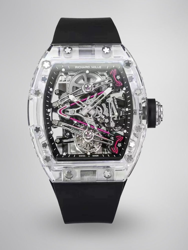 164f861b71185838dcec78475f72b638.jpg Richard Mille RM 38-02 Tourbillon Replica Watch – Transparent Crystal Case - Image 1