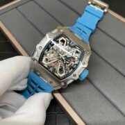 Luxury Replica Richard Mille RM 35-03 Rafael Nadal Skeleton Dial Blue Strap Watch For Men - Image 6