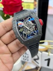 Best Richard Mille RM35-02 Carbon Fiber Skeleton Dial Swiss Replica Watch - Image 5