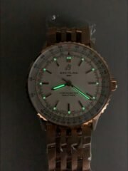 Breitling Navitimer, white dial, rose gold bracelet, model R17329F41G1R1 (1:1 Super Clone) - Image 10