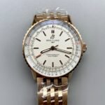 Breitling Navitimer, white dial, rose gold bracelet, model R17329F41G1R1 (1:1 Super Clone)