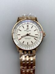 Breitling Navitimer, white dial, rose gold bracelet, model R17329F41G1R1 (1:1 Super Clone)