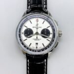 Breitling Premier B01 Chronograph Men’s Watch, Silver Panda Dial, Leather Strap(1:1 Super Clone)