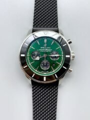 Breitling Superocean Culture Chronograph Men’s Watch with Green Dial and Leather Strap(1:1 Super Clone)