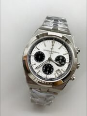 Vacheron Constantin Overseas Chronograph White Dial – Stainless Steel Strap(1:1Super Clone) - Image 2