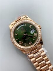 Rolex Day Date Presidential 18K Rose Gold Watch 40MM – Olive Green Dial(1:1Super Clone） - Image 3