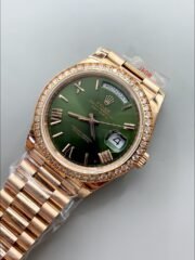Rolex Day Date Presidential 18K Rose Gold Watch 40MM – Olive Green Dial(1:1Super Clone） - Image 2