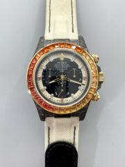 Rolex Daytona DiW Carbon Edition Rainbow Bezel – Forged Carbon Casing Beige Strap(1:1Super Clone )