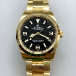 Rolex Explorer I Black Dial – Yellow Gold Steel in 3230 Movement(1:1Super Clone）