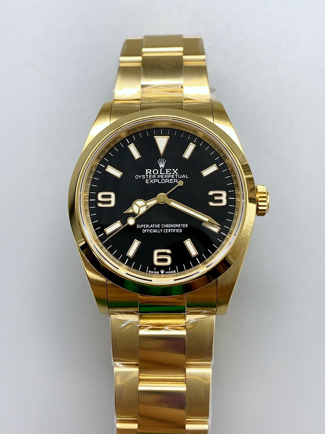 1月13日-435.jpg Rolex Explorer I Black Dial – Yellow Gold Steel in 3230 Movement(1:1Super Clone) - Image 1