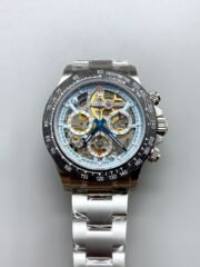 Rolex Daytona Artisans De Geneve Stainless Steel Watch Black Carbon Bezel Watch(1:1Super Clone )