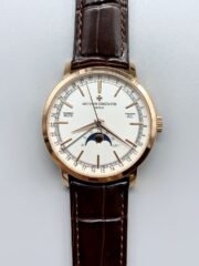 Vacheron Constantin Traditionelle Complete Calendar Rose Gold Plating White Dial (1:1Super Clone)
