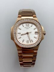 Patek Philippe Nautilus 7010/1GR-011 32MM- Genuine Diamonds on Bezel(1:1 Super Clone)