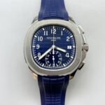Patek Philippe Aquanaut 5968 Chronograph Steel Casing Blue Dial Watch(1:1 Super Clone)
