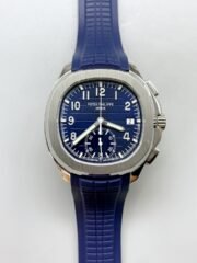 Patek Philippe Aquanaut 5968 Chronograph Steel Casing Blue Dial Watch(1:1 Super Clone)