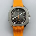 Patek Philippe Aquanaut 5968 Chronograph Steel Casing Orange Strap Watch(1:1 Super Clone)