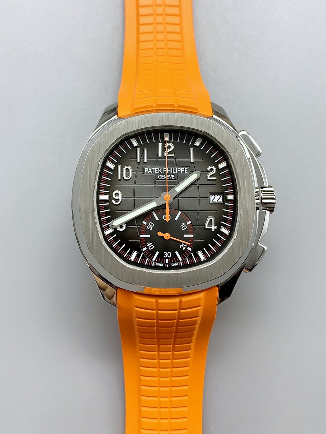 1月19日-230.jpg Patek Philippe Aquanaut 5968 Chronograph Steel Casing Orange Strap Watch(1:1 Super Clone) - Image 1