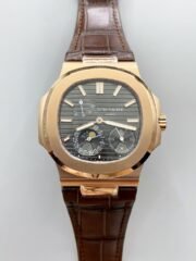 Patek Philippe Nautilus 5712/R Grey Dial Leather Strap(1:1Super Clone)