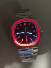 Patek Philippe Nautilus 5711 Black Dial 904L Steel with Rubies Bezel(1:1Super Clone) - Image 10