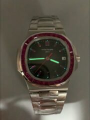Patek Philippe Nautilus 5711 Black Dial 904L Steel with Rubies Bezel(1:1Super Clone) - Image 9