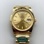 1:1 super clone Day Date Rolex Weekly Journal 18K Gold Plated counter weight