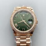 Day Date Rolex Weekly Journal Champaign 18K Gold Plated counter weight
