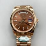 Rolex Day-Date 40 Rose Gold Chocolate Baguette Diamond Dial 228235(1;1 Super Clone)