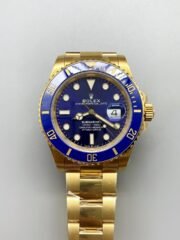 Rolex Submariner 40mm Gold Case, Blue Dial, 3135 Movement.(1;1Super Clone)