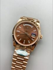 Rolex Day-Date 40 Rose Gold Chocolate Baguette Diamond Dial 228235(1;1 Super Clone) - Image 2