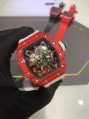 Swiss Richard Mille RM 35-01 Replica Rafael Nadal Red Case Watch – Carbon Fiber Case, Luxury Sport Design - Image 5