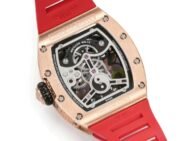 Replica Richard Mille RM S10 Koi Tourbillon Watch Rose Gold with Diamond - Red Leather Strap - Image 10