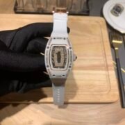 Elegant Swiss Richard Mille RM 07-01 Replica White Ceramic & Rose Gold Diamond Dial Watch – Luxury Style For Women - Image 2