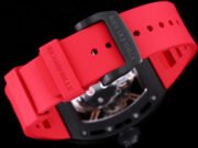Best Swiss Replica RICHARD MILLE RM 52 Watch – Skeleton Tourbillon , Red Strap - Image 9