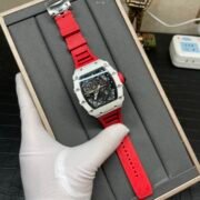 Richard Mille RM 35-01 Replica Rafael Nadal White Carbon Case Red Strap Watch | Swiss Movement, Skeleton Dial - Image 2