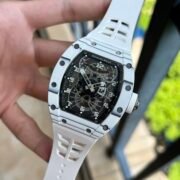 Richard Mille RM 022 Replica White Case White Strap Watch For Men – Skeletonized Dial And Carbon Fiber Case - Image 4
