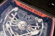 Best Richard Mille RM 21-02 Tourbillon Aerodyne Replica Watch - Orange Leather Strap - Image 4