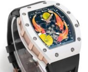 Replica Richard Mille RM S10 Koi Tourbillon Watch with Black Leather Strap - Image 10