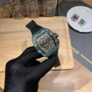 Swiss Replica Richard Mille RM 11-03 Carbon Turquoise Case Watch – Skeleton Dial Luxury Men's Timepiece - Image 4