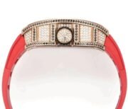 Replica Richard Mille RM S10 Koi Tourbillon Watch Rose Gold with Diamond - Red Leather Strap - Image 6