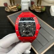 Replica Richard Mille RM 52-01 Skeleton Skull Dial Men's Watch – Swiss Movement, Red Carbon Case - Image 3