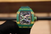 Best Replica Richard Mille RM 67-02 Skeleton Dial Watch With Green Fabric Strap - Image 2