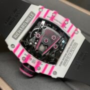 Richard Mille RM 38-02 Bubba Watson White Pink Quartz TPT Skeleton Tourbillon Replica Watch - Image 9