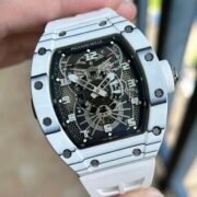 Richard Mille RM 022 Replica White Case White Strap Watch For Men – Skeletonized Dial And Carbon Fiber Case - Image 3
