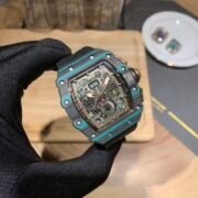 Swiss Replica Richard Mille RM 11-03 Carbon Turquoise Case Watch – Skeleton Dial Luxury Men's Timepiece - Image 3